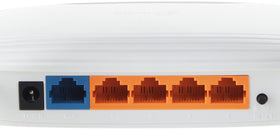TP-Link TL-WR841N back view with ports for wired devices.