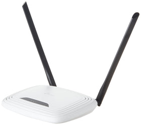 TP-Link TL-WR841N front view shows compact wireless router for small spaces.