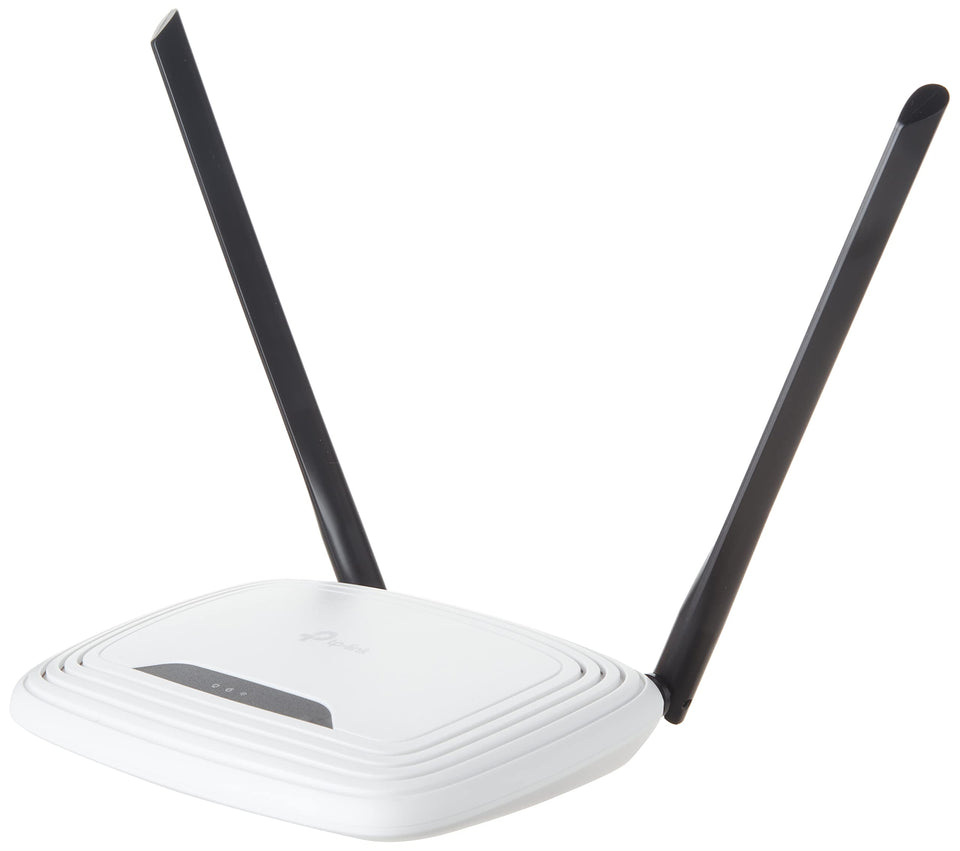 TP-Link TL-WR841N front view shows compact wireless router for small spaces.