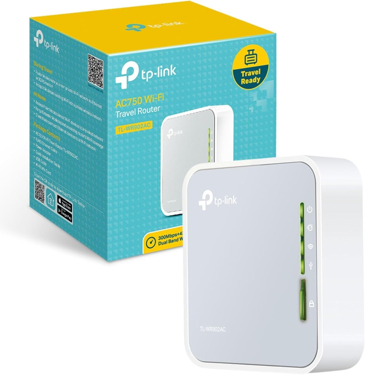 TP-Link TL-WR902AC front view showing compact design and quick setup benefit