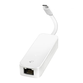 The TP-Link UE300C foldable compact design fits easily in a laptop bag for travel.