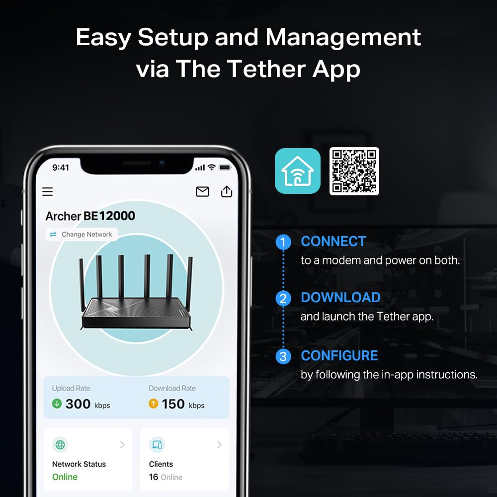 BE670 HomeShield security suite with WPA3 for safer browsing and controls.