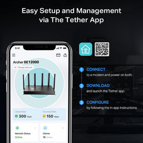 BE670 HomeShield security suite with WPA3 for safer browsing and controls.