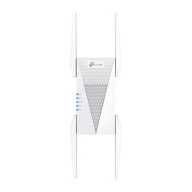 TP-Link RE815XE front view with four external antennas for strong coverage.