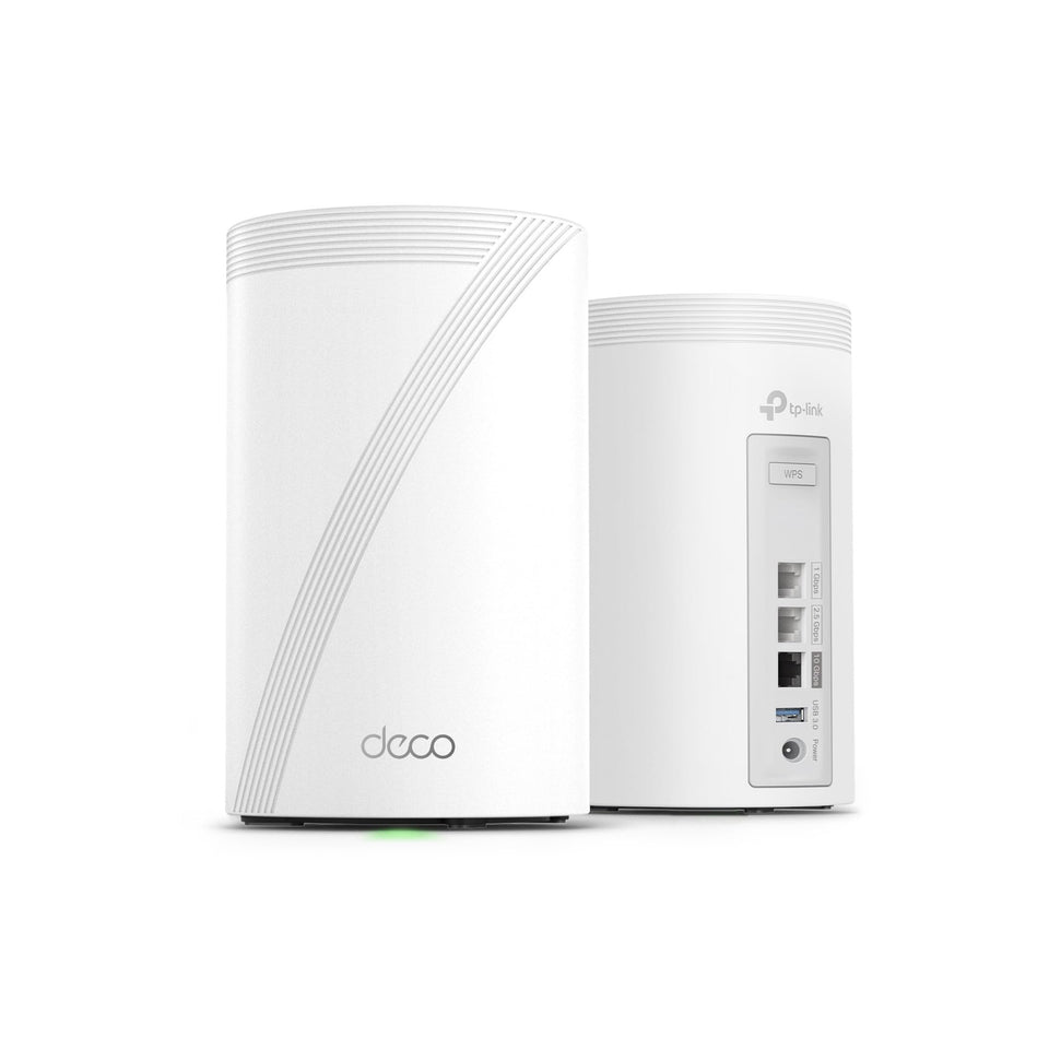TP-Link Deco 7 Pro BE67 box front view shows compact Wi‑Fi 7 mesh system