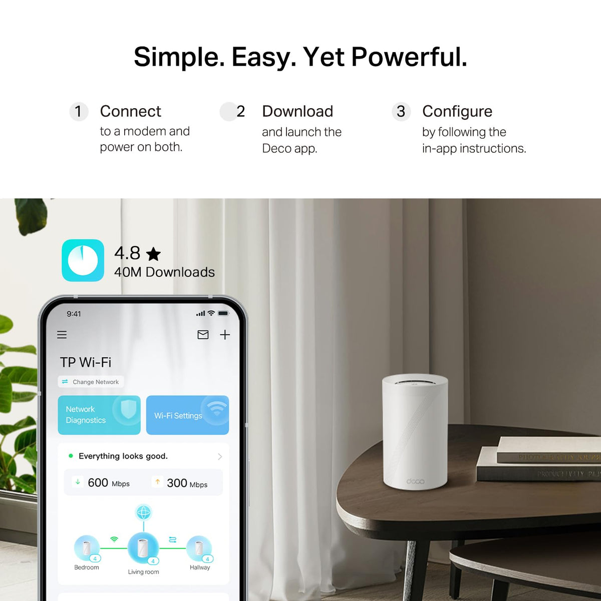 TP-Link Deco 7 Pro BE67 mesh network extending coverage across rooms