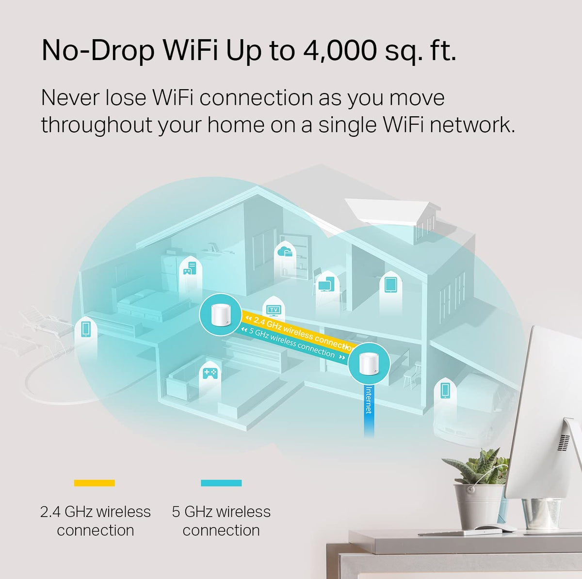 TP-Link Deco X20 back unit showing discreet placement for strong signal