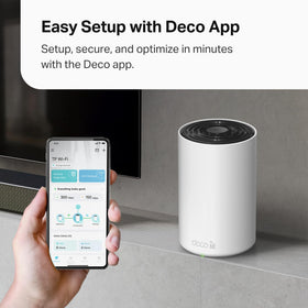 Easy setup with Deco app for quick network optimization.
