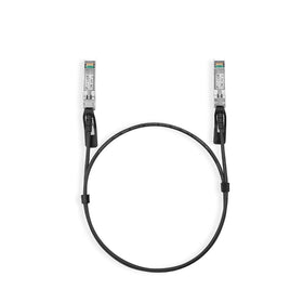 TP-Link Omada front connector showing secure SFP+ plug and reliable connection