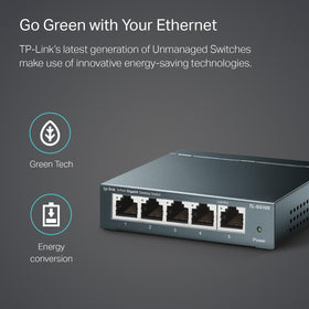 TP-Link TL-SG105-605 Renewed in-office setup demonstrating plug-and-play reliability.