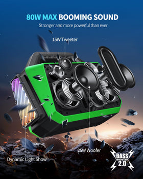 TPWIN speaker showing IPX6 rugged durability by poolside