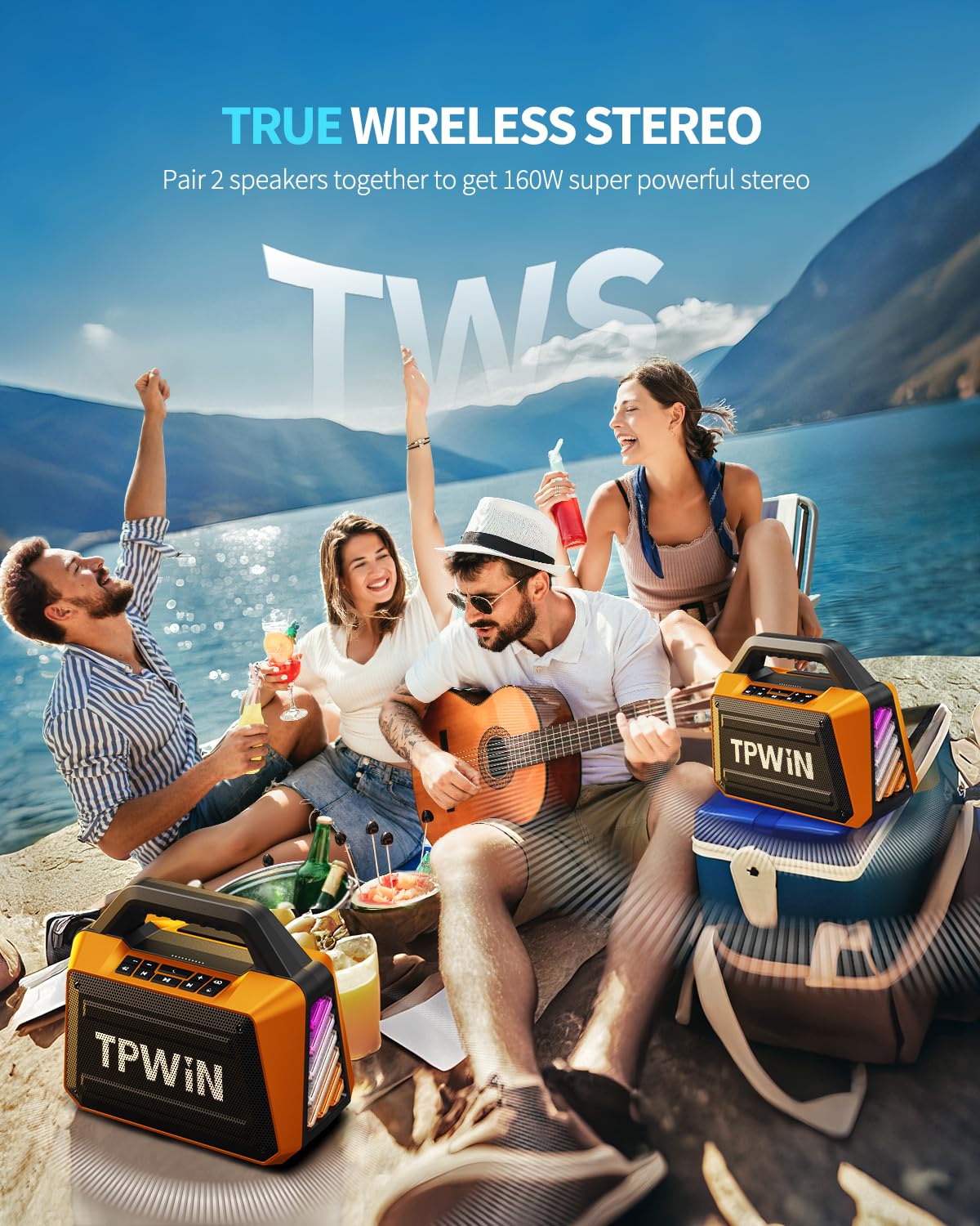 TPWIN rear ports and power bank connection showing charging convenience