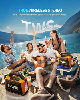 TPWIN rear ports and power bank connection showing charging convenience