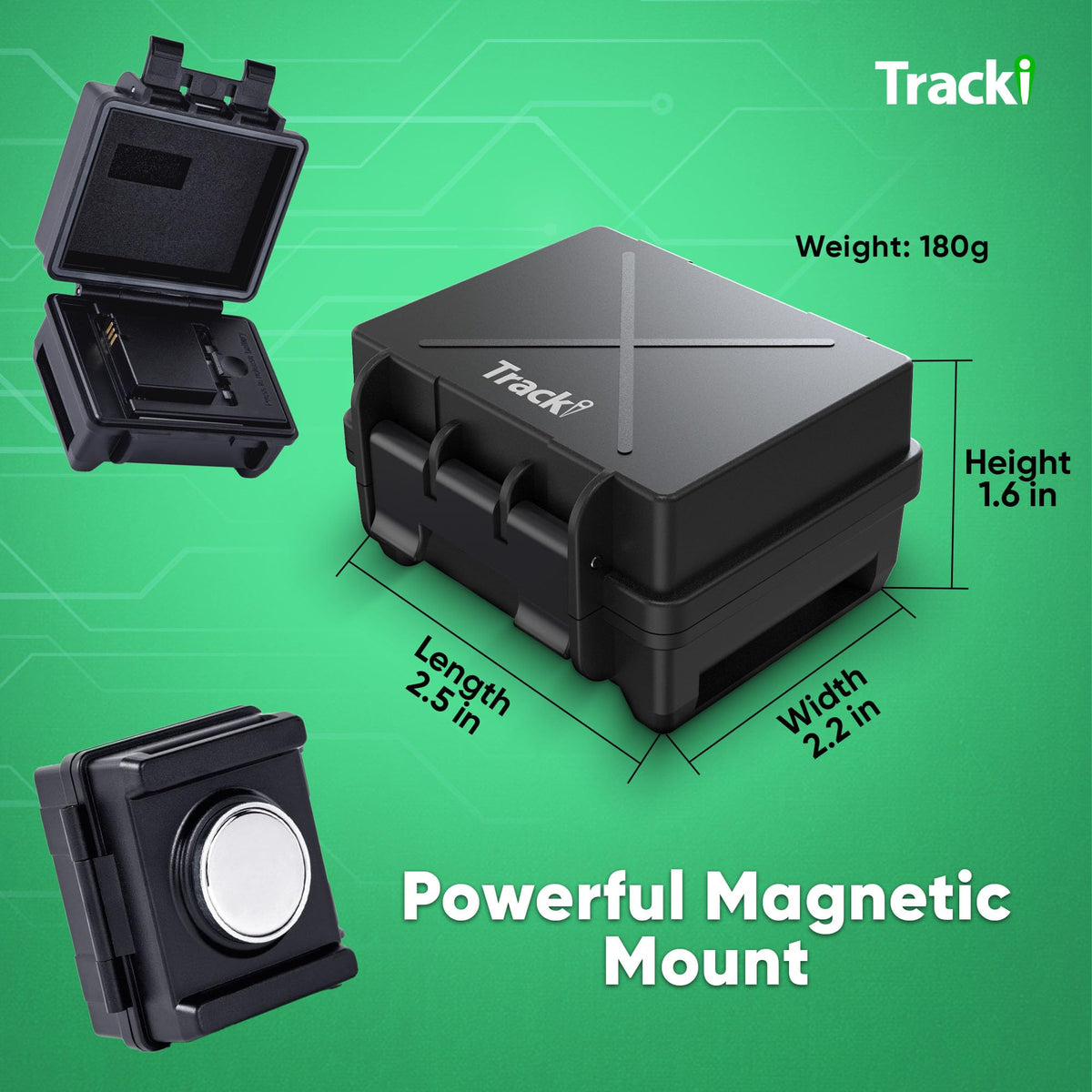Tracki 3500mah battery extender extends tracking life between charges.