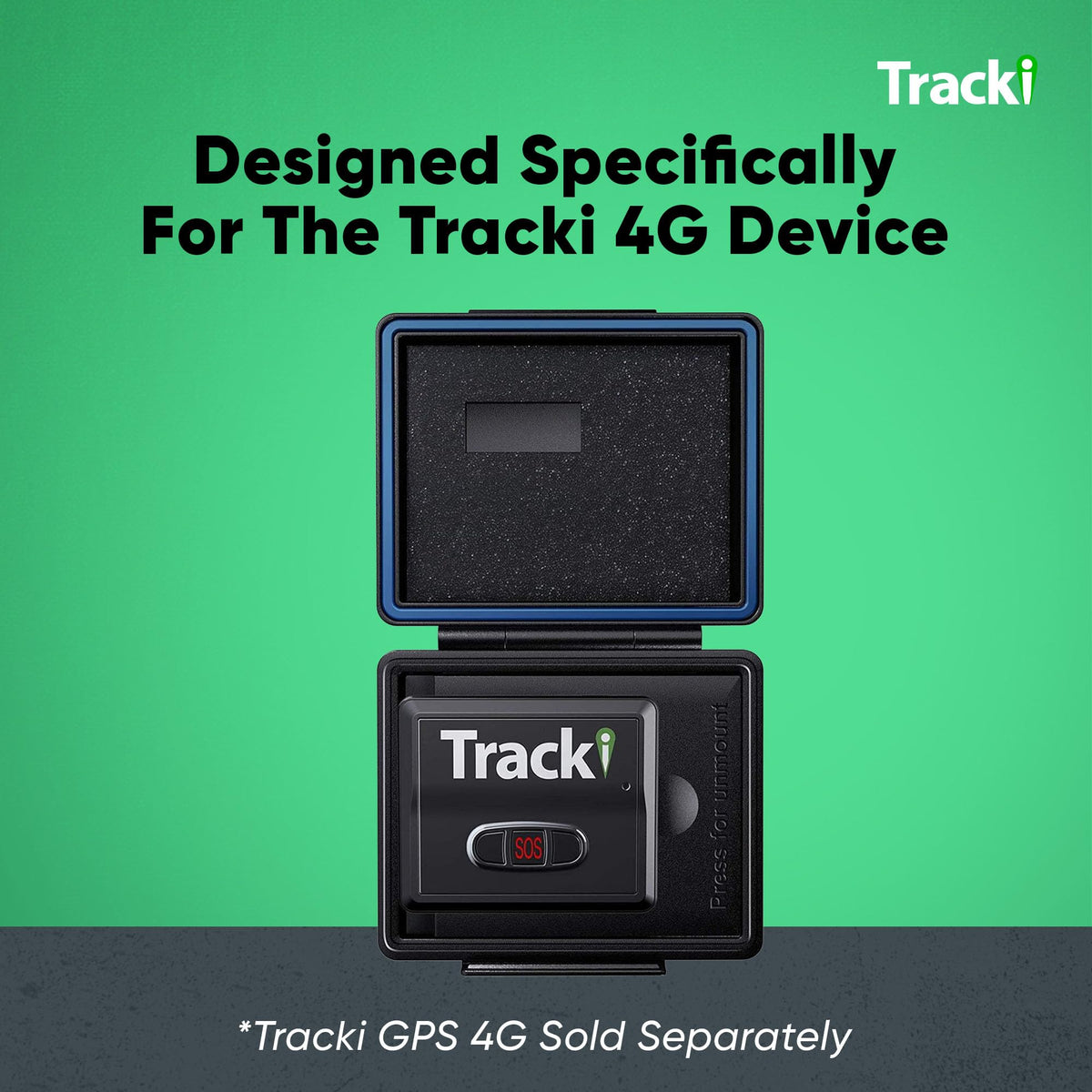 Tracki GPS tracker app interface displaying real-time location and alerts.