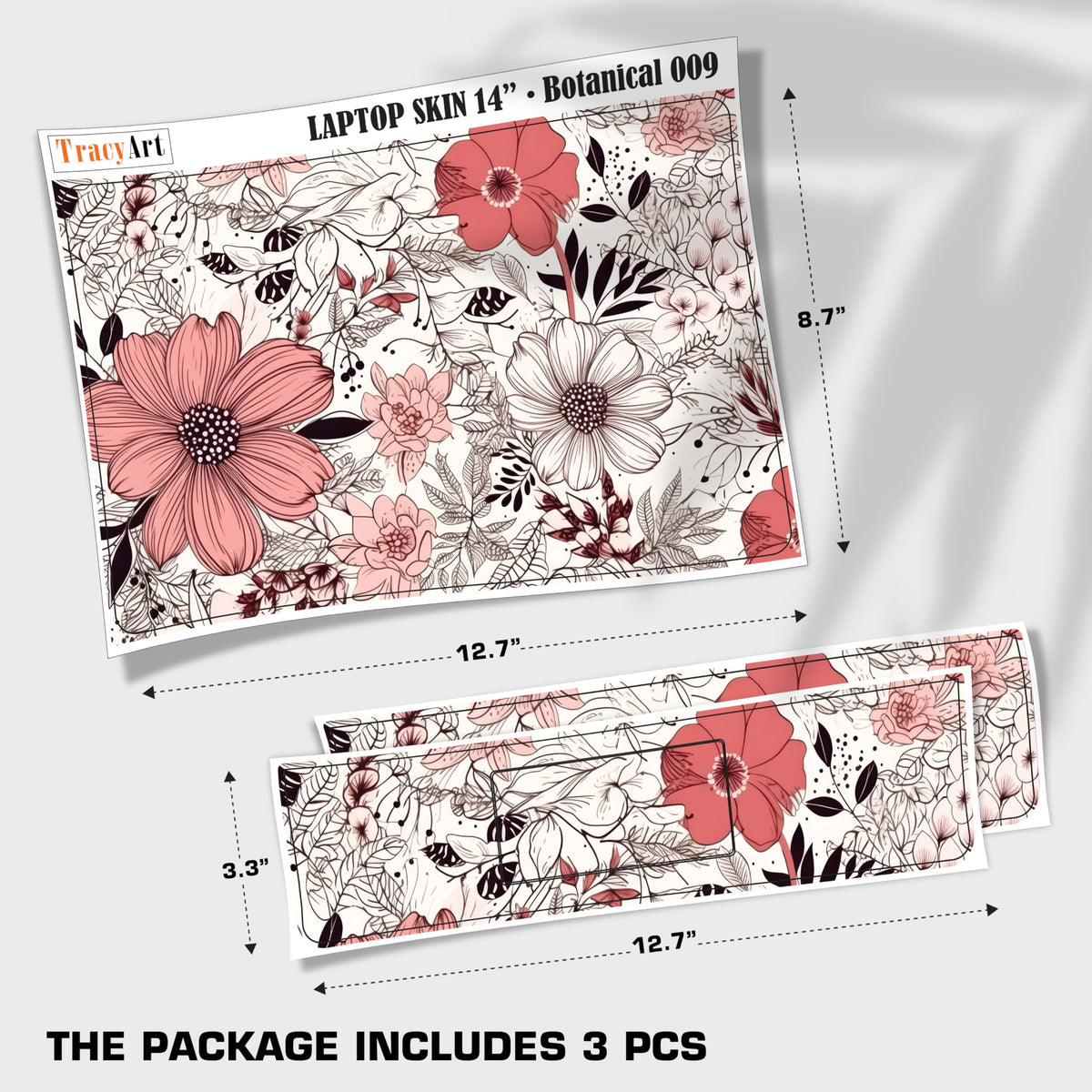 TracyArt wrist pad decal close-up illustrating fit and comfortable typing surface