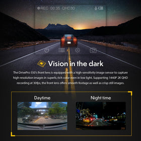 Transcend DP550B-64G 140-degree wide-angle captures more road action