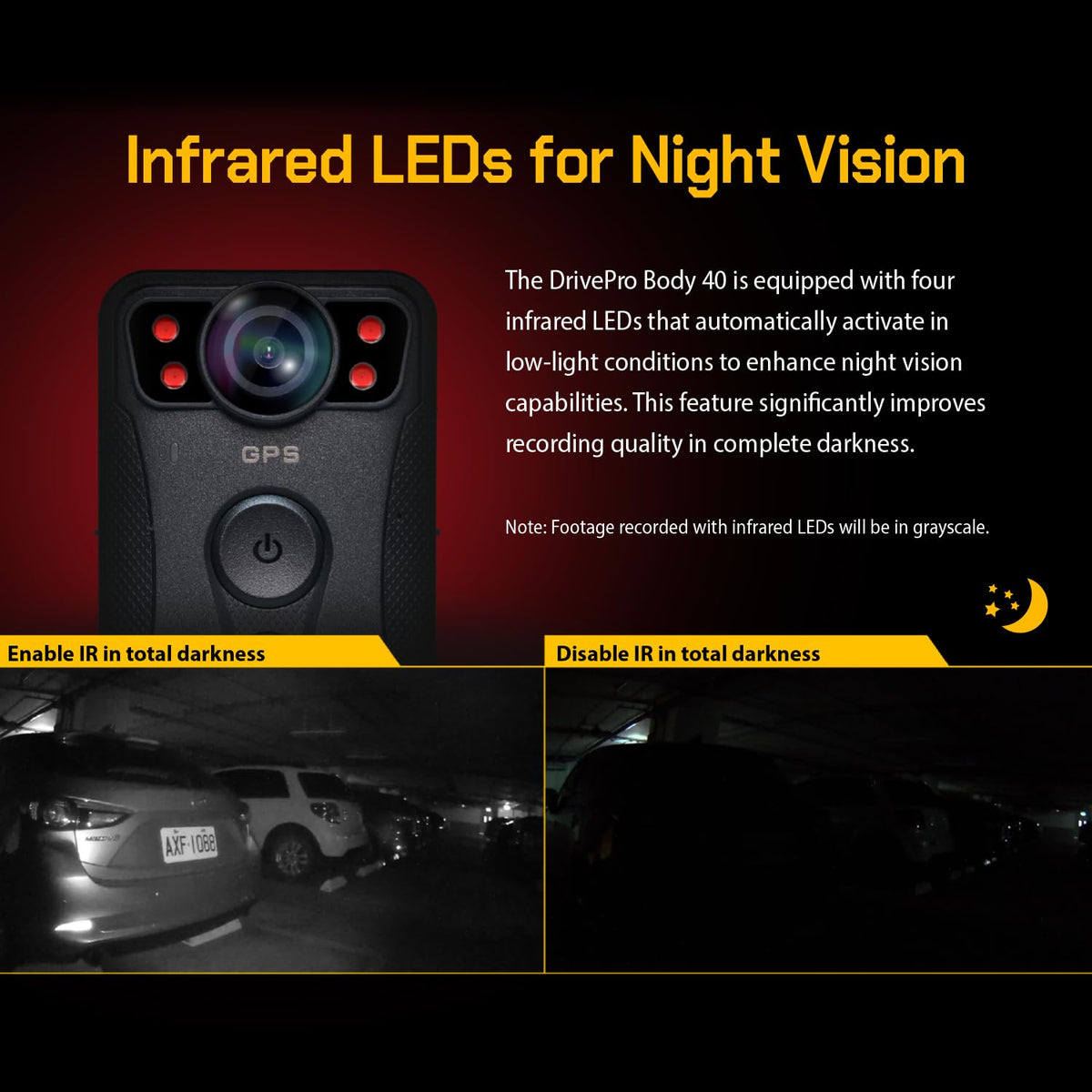Transcend DPB40 DrivePro Body Camera IP68 rating protects against water and dust