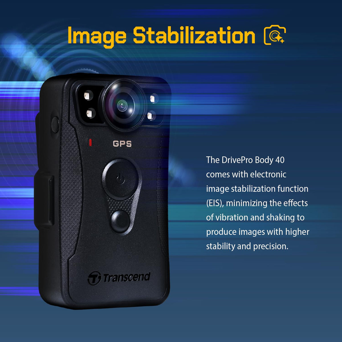 Transcend DPB40 DrivePro Body Camera military drop-test ready for tough environments