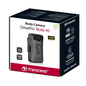 Transcend DPB40 DrivePro Body Camera side view highlighting a compact wearable design