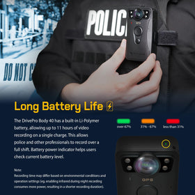 Transcend DPB40 DrivePro Body Camera 128GB storage for extended capture and fast transfer