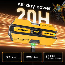 Transformers Bumblebee case close-up premium zinc-alloy build for durability.