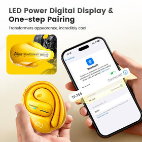 Transformers Bumblebee LED display and charging case indicating battery status