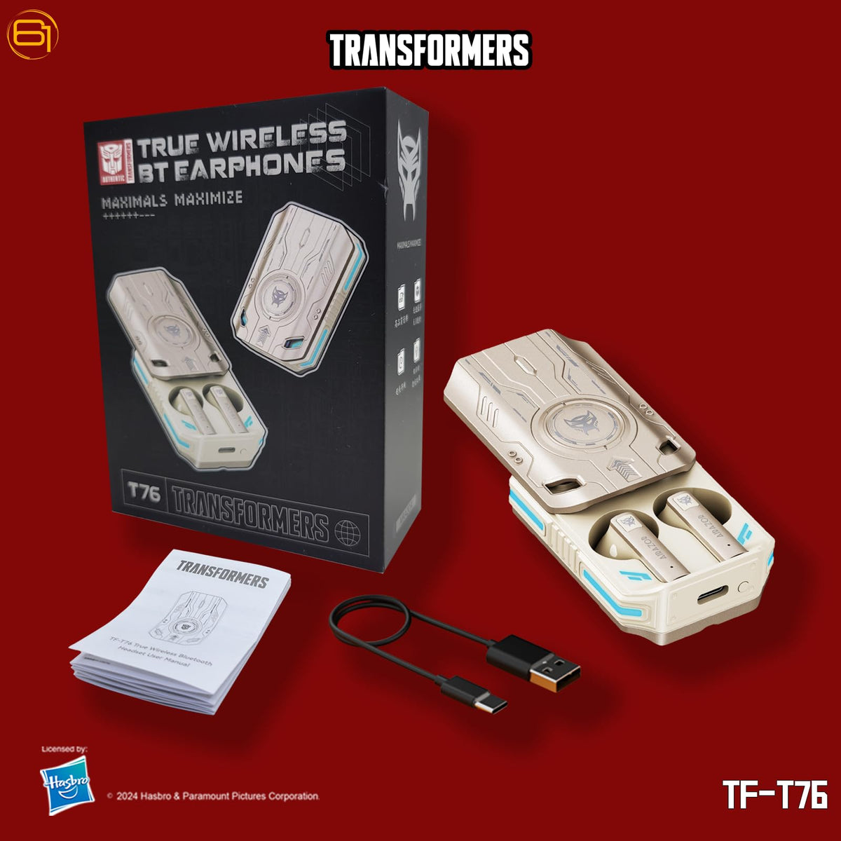Transformers Earbuds T76 Airazor Beige finish for premium look and portability