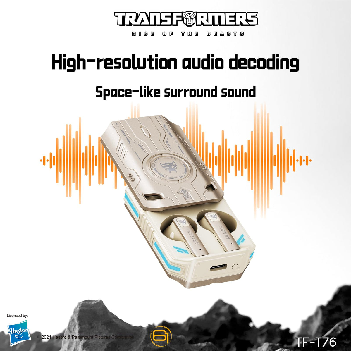 Transformers Earbuds T76 Bluetooth 6.0 for fast pairing and stable connections