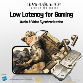 Transformers Earbuds T76 LED indicator shows charging status and battery level