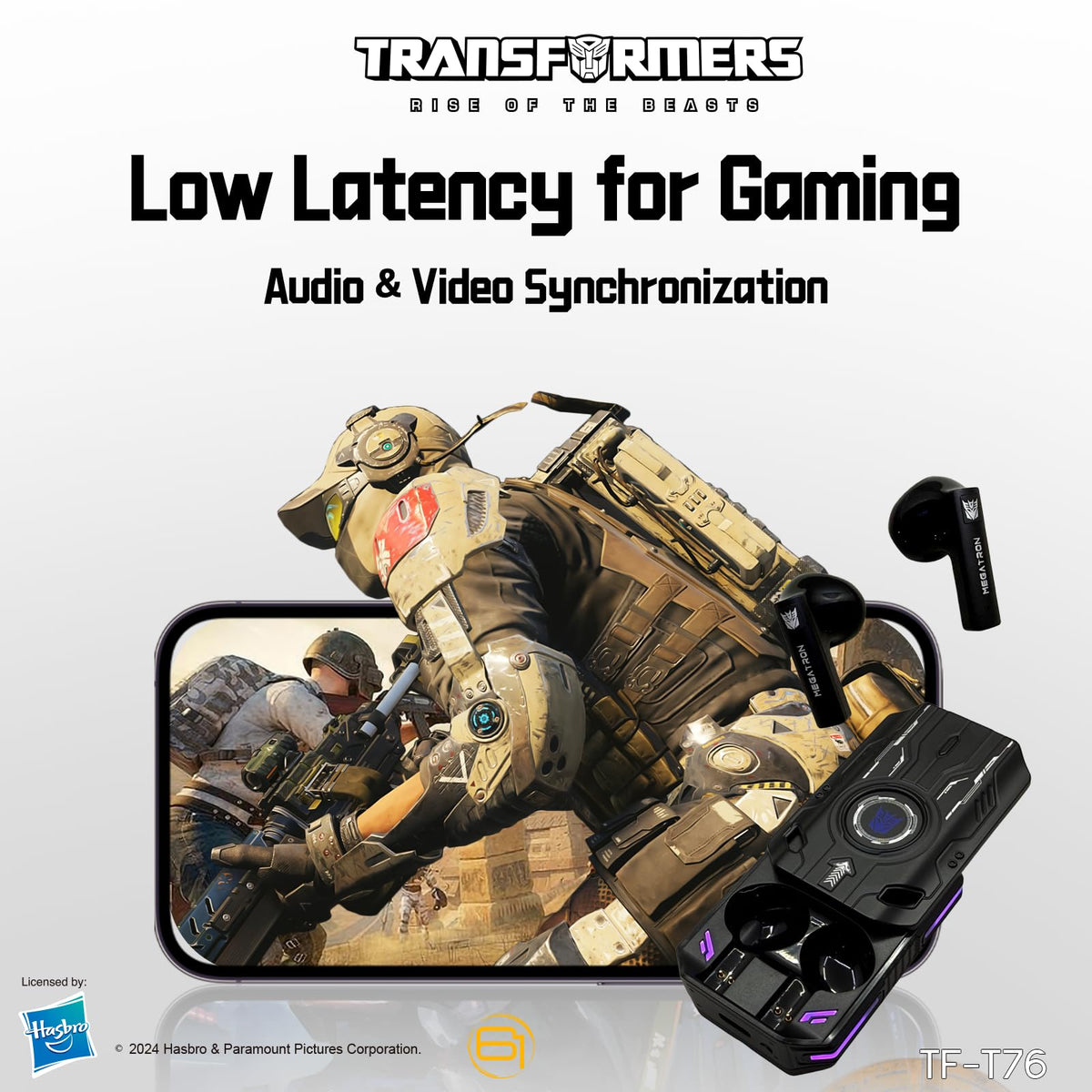 Transformers T76 used in a gaming setup emphasizing low latency audio for competitive play