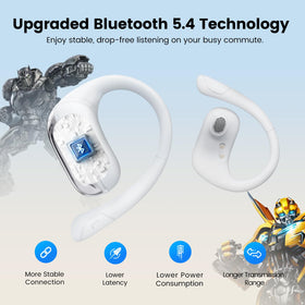 Transformers Open Ear Headphones with IPX5 protection for workouts in sweat and rain