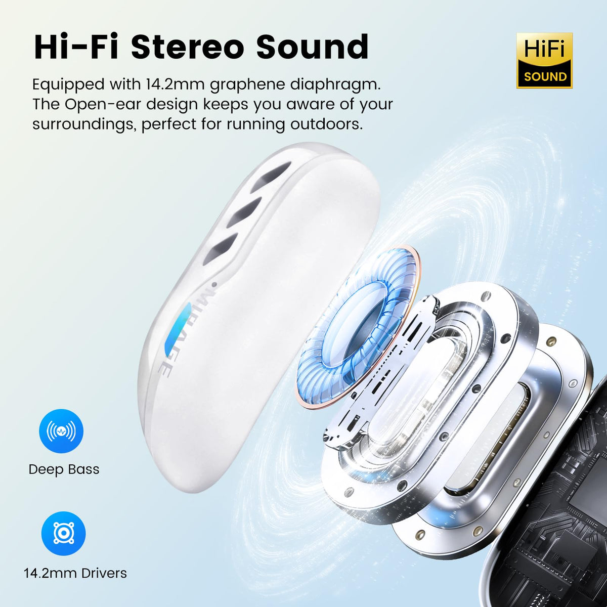 Transformers Open Ear Headphones LED display for battery status at a glance