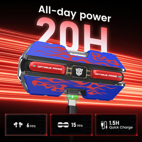 Optimus Prime earbuds touch controls for quick playback and calls