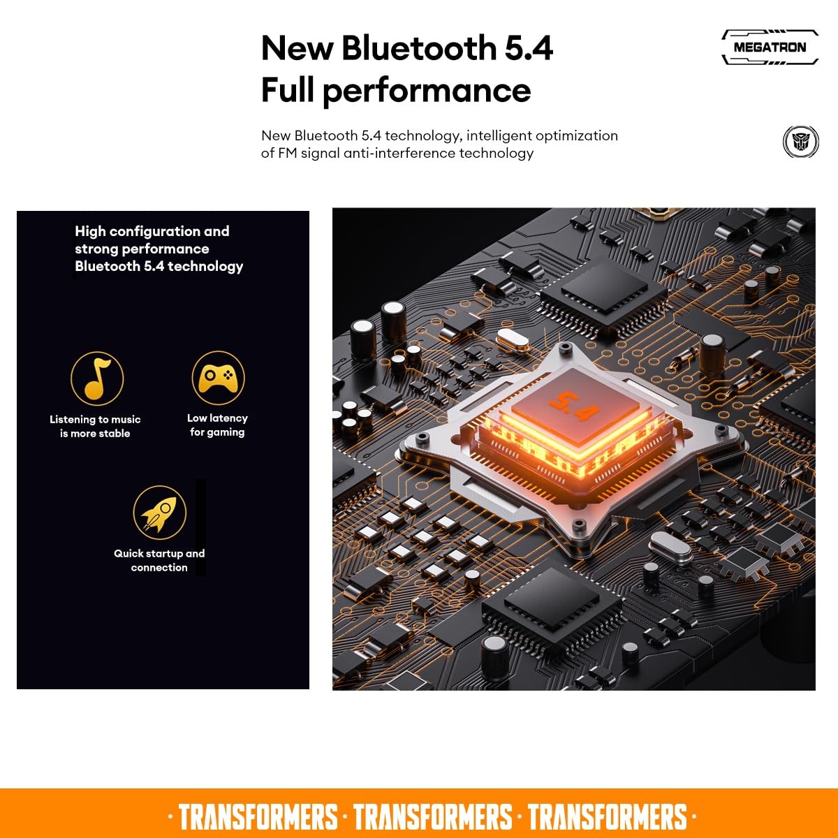 Transformers TF-T31 gaming mode reduces latency for tighter in-game sync.