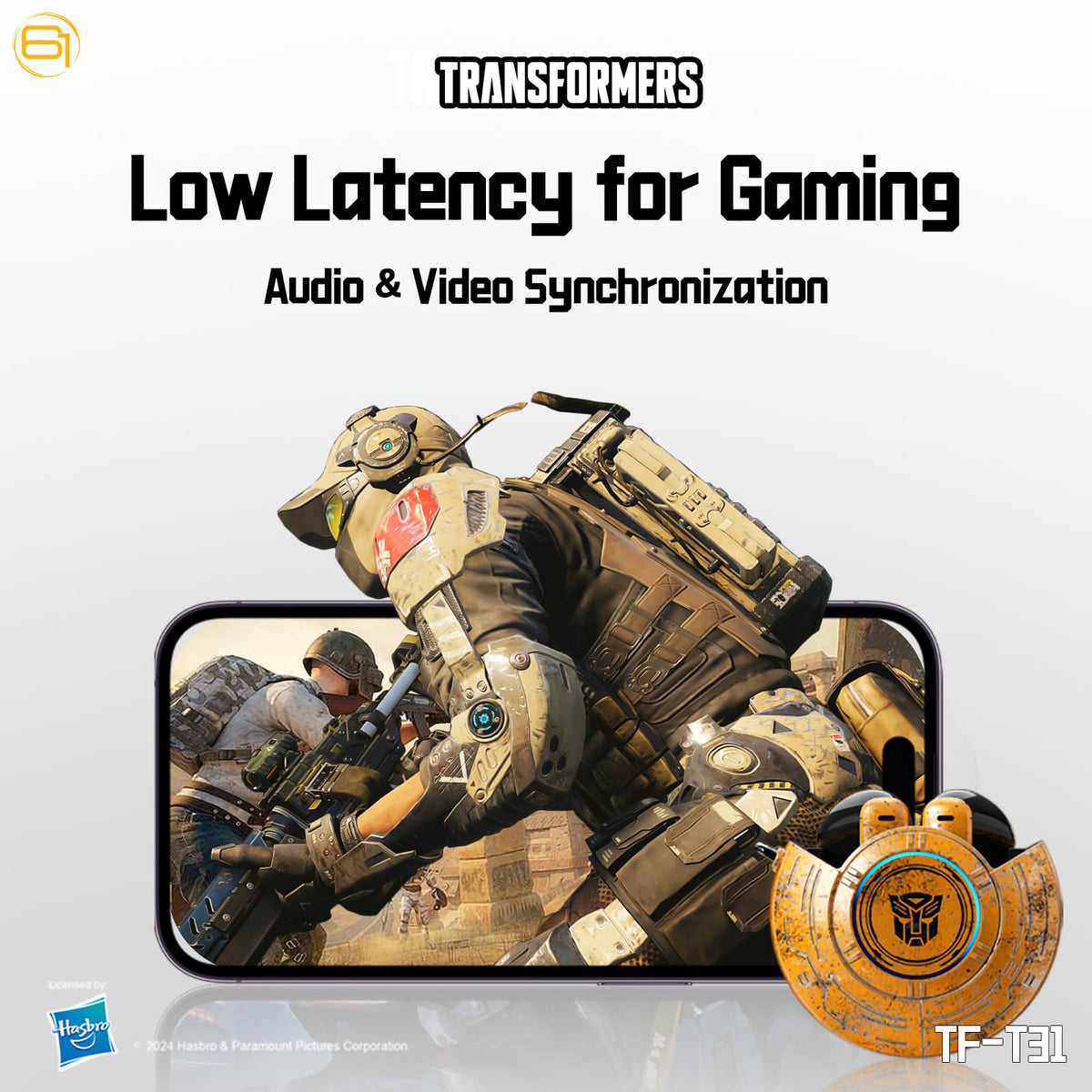 Transformers TF-T31 touch controls enable quick music calls and mode switching.