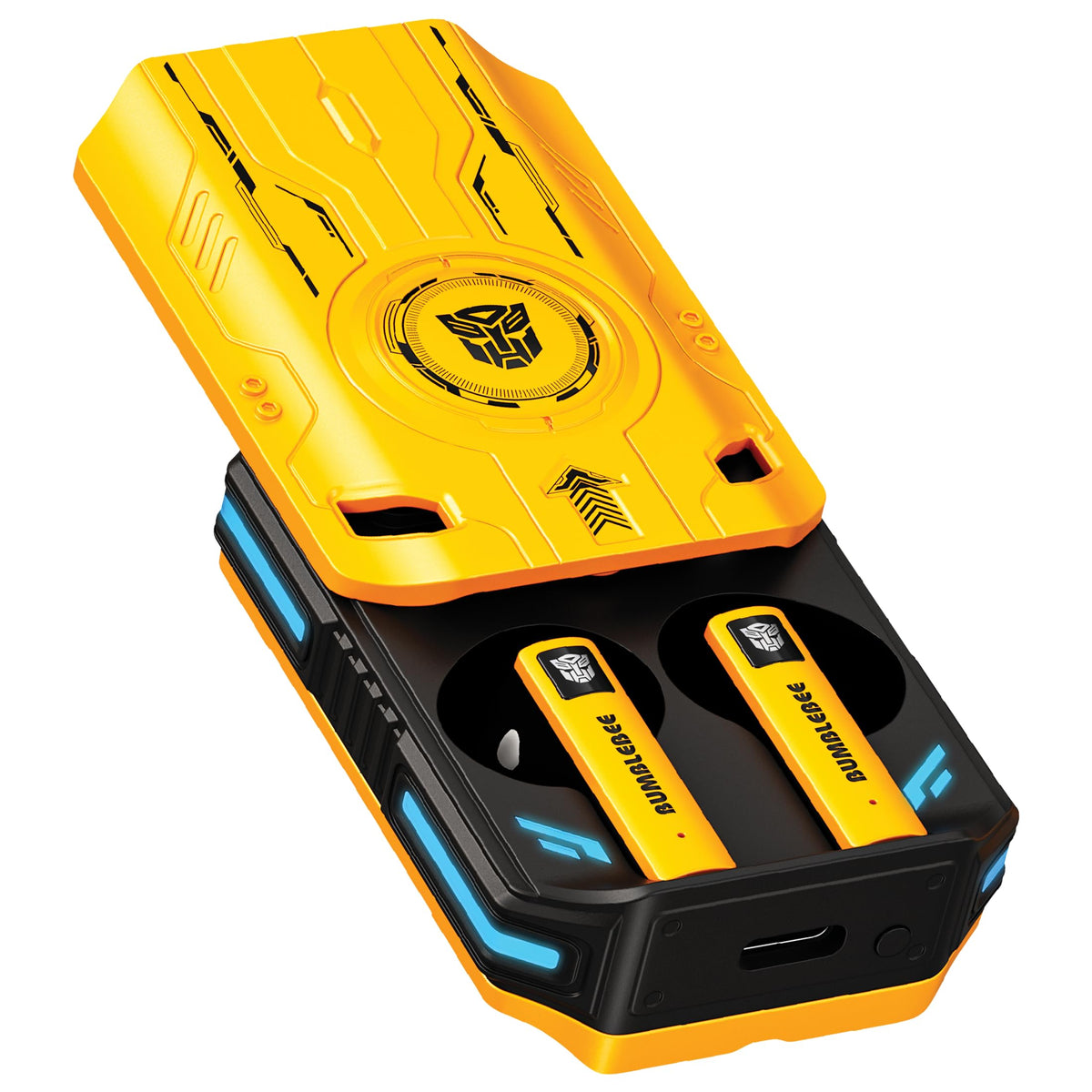 Transformers T76 earphones in Bumblebee Yellow for vibrant music on the go.
