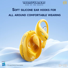 Transformers TF-T55 LED display earbuds show battery status for worry-free listening.