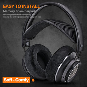 Installed Fidelio earpads on X1S/X2/X2HR demonstrate easy clip-on attachment