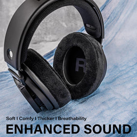 TRANSTEK SHP9500 ear pads laid out with left/right markers for proper alignment