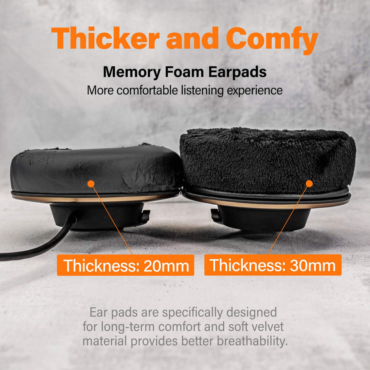 Transtek velour ear pads for ATH-A900 deliver soft cushioning and reduced ear fatigue.