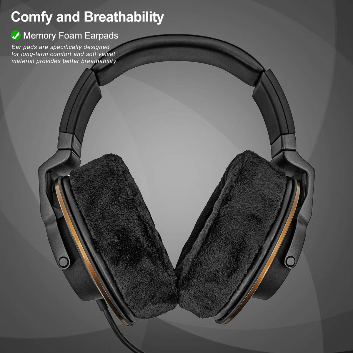 Transtek velour ear pads for ATH-A990z provide comfortable seal and isolation.