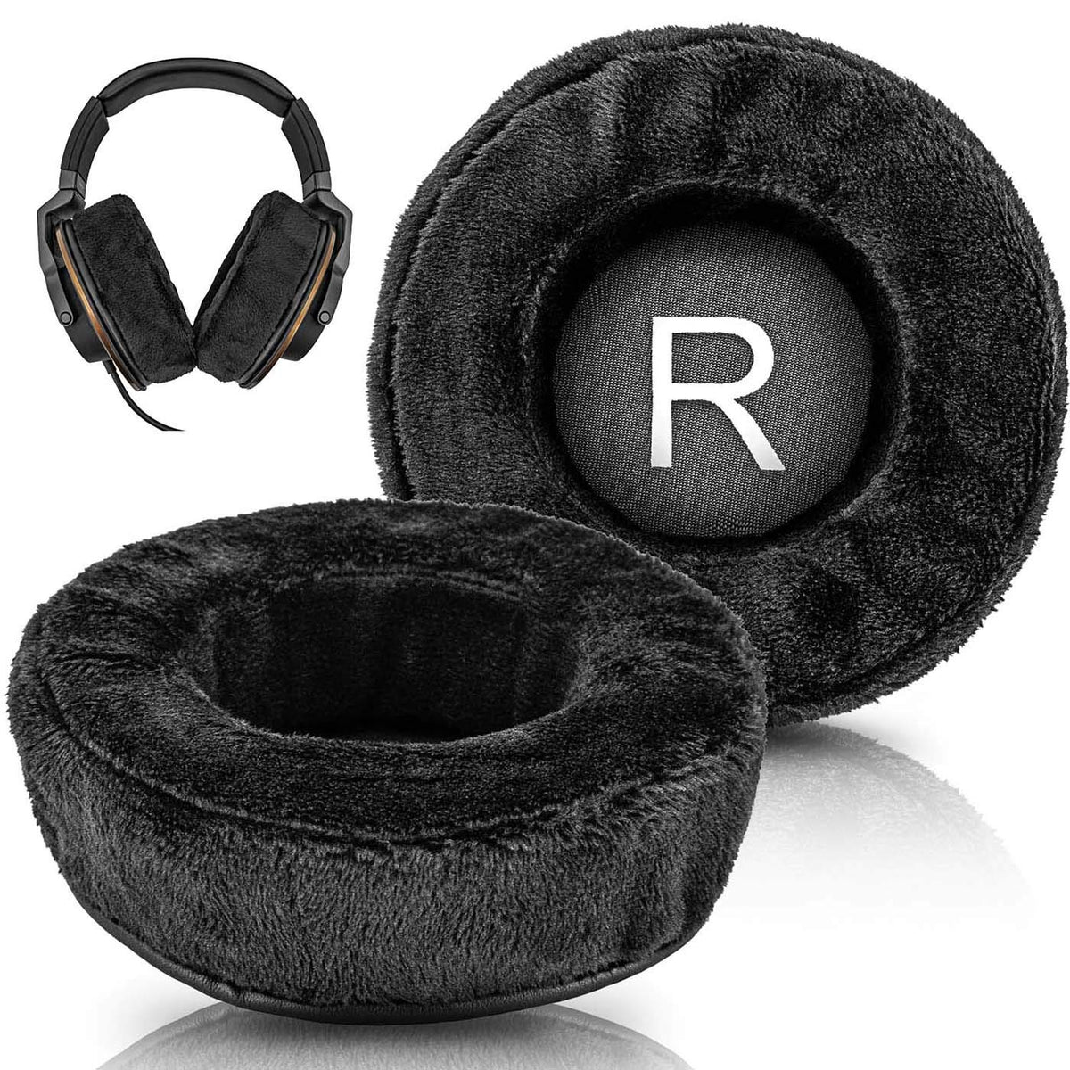Transtek velour ear pads for HD668B offer soft comfort and improved isolation.