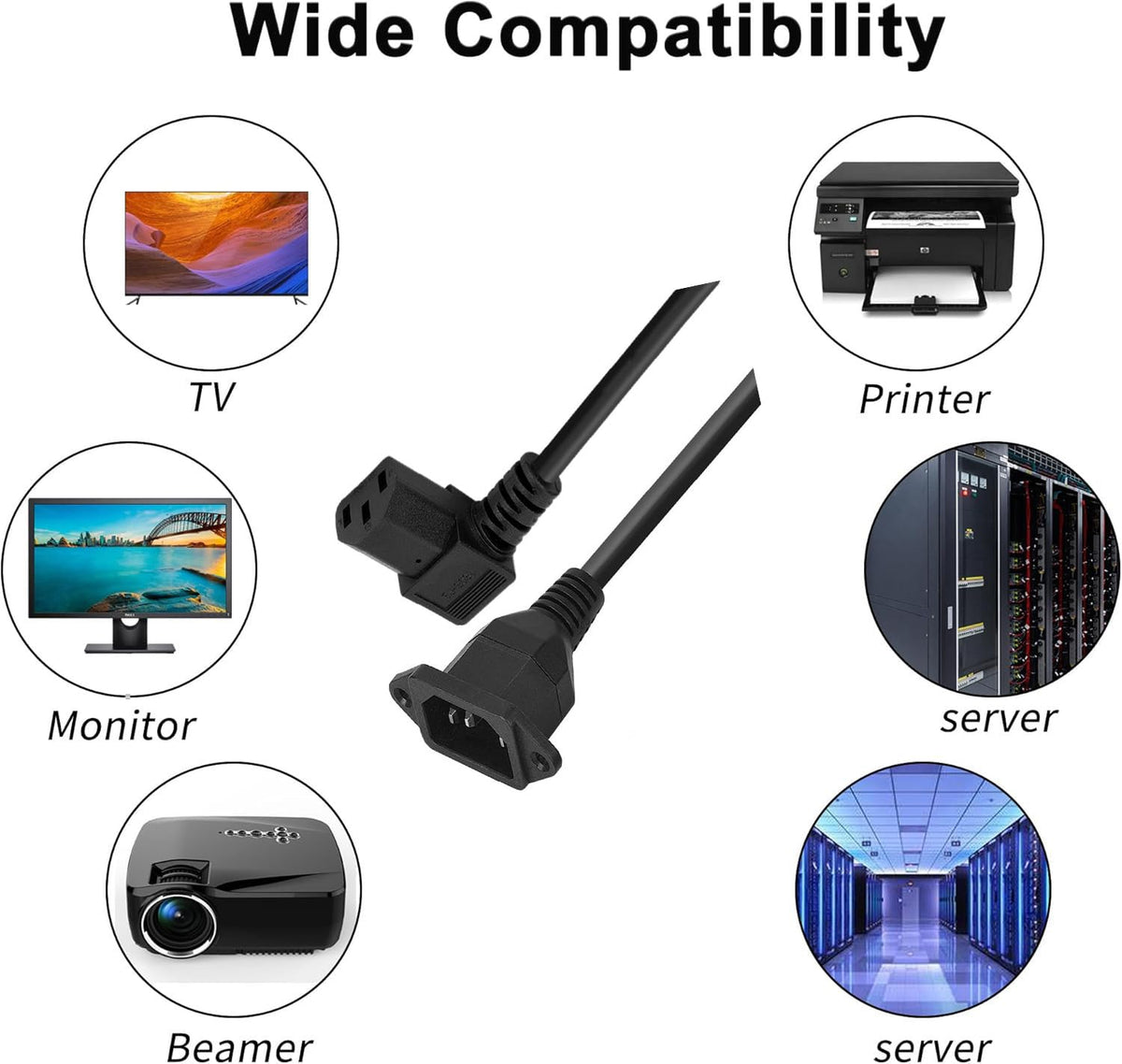 Traovien installed behind monitor demonstrating tidy cable management benefit