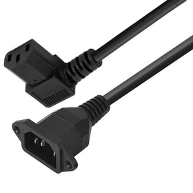 Traovien close-up of 90° left-angle C13 female for space-saving routing