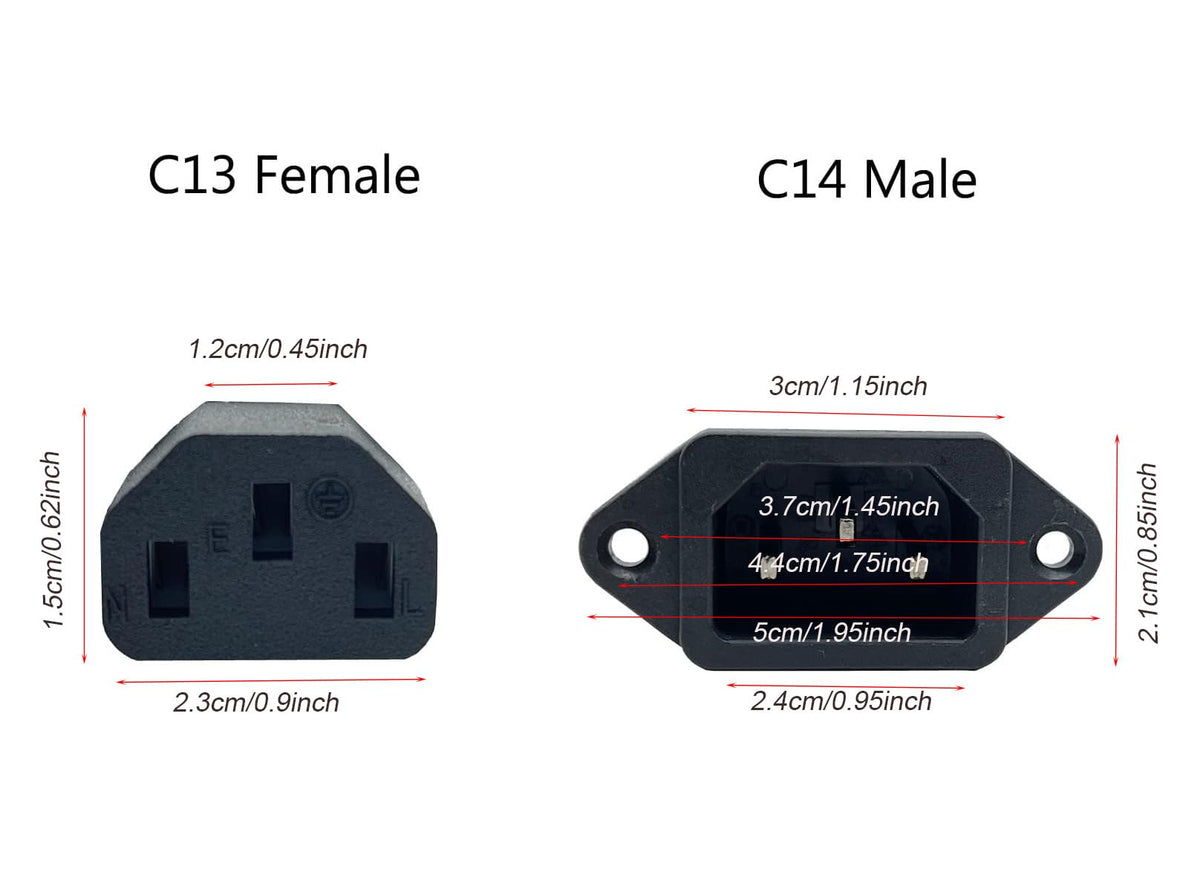 Traovien male C14 connecting to device inlet for reliable power feed