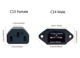Traovien male C14 connecting to device inlet for reliable power feed