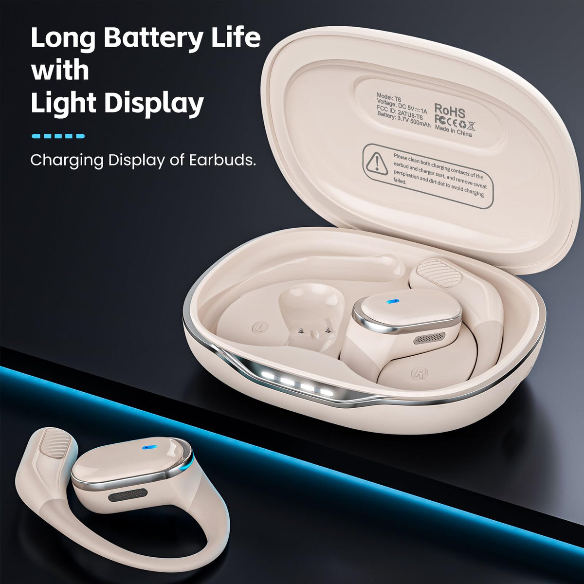 TRAUSI Open Ear Buds with Bluetooth 5.4 deliver stable connections across devices.
