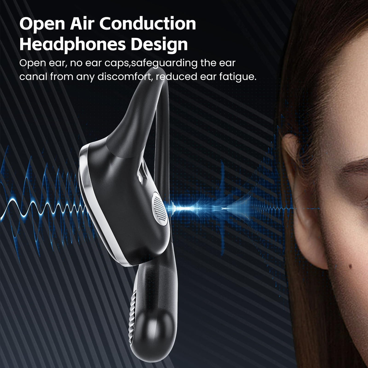 TRAUSI open-ear earbuds Bluetooth 5.4 for stable connection.