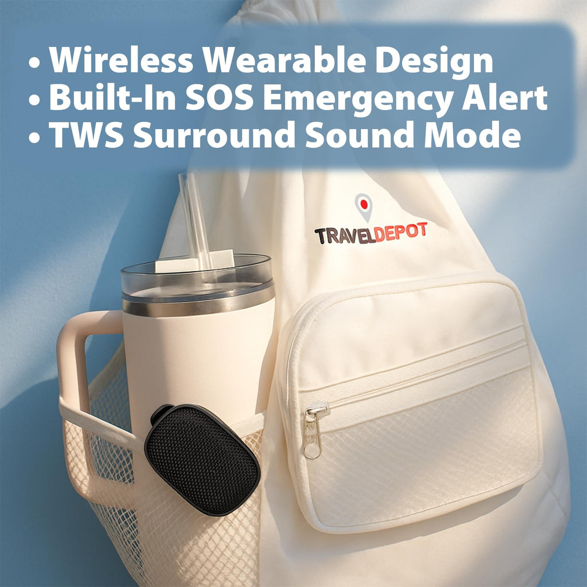 Travel Depot built-in mic supports clear hands-free calls on the go.